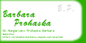 barbara prohaska business card